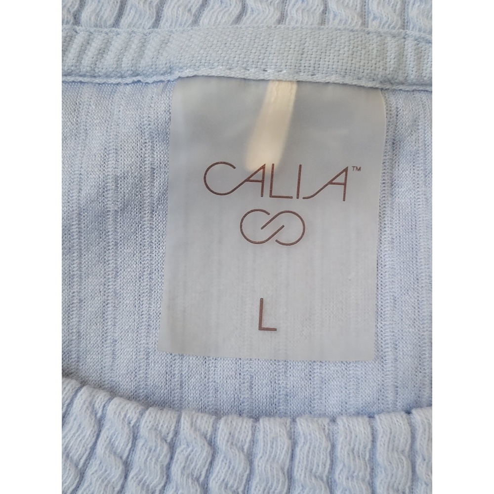 CALIA Carrie Underwood Light Blue Textured Waffle Knit Long Sleeve Top Large - Picture 6 of 6